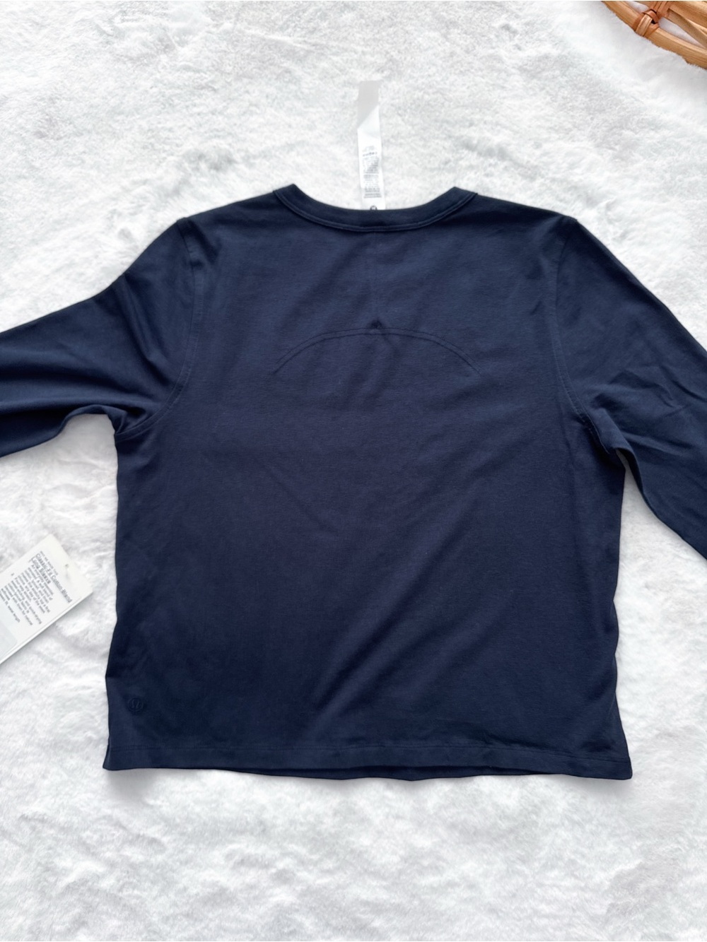 Lululemon Classic Fit Cotton Blend Long Sleeve Top Navy Blue NWT - Picture 7 of 13